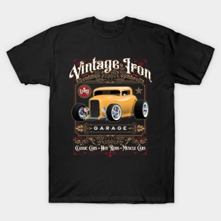 Cool Classic Retro Vintage Iron Thirties Style Hot Rod Car T-Shirt